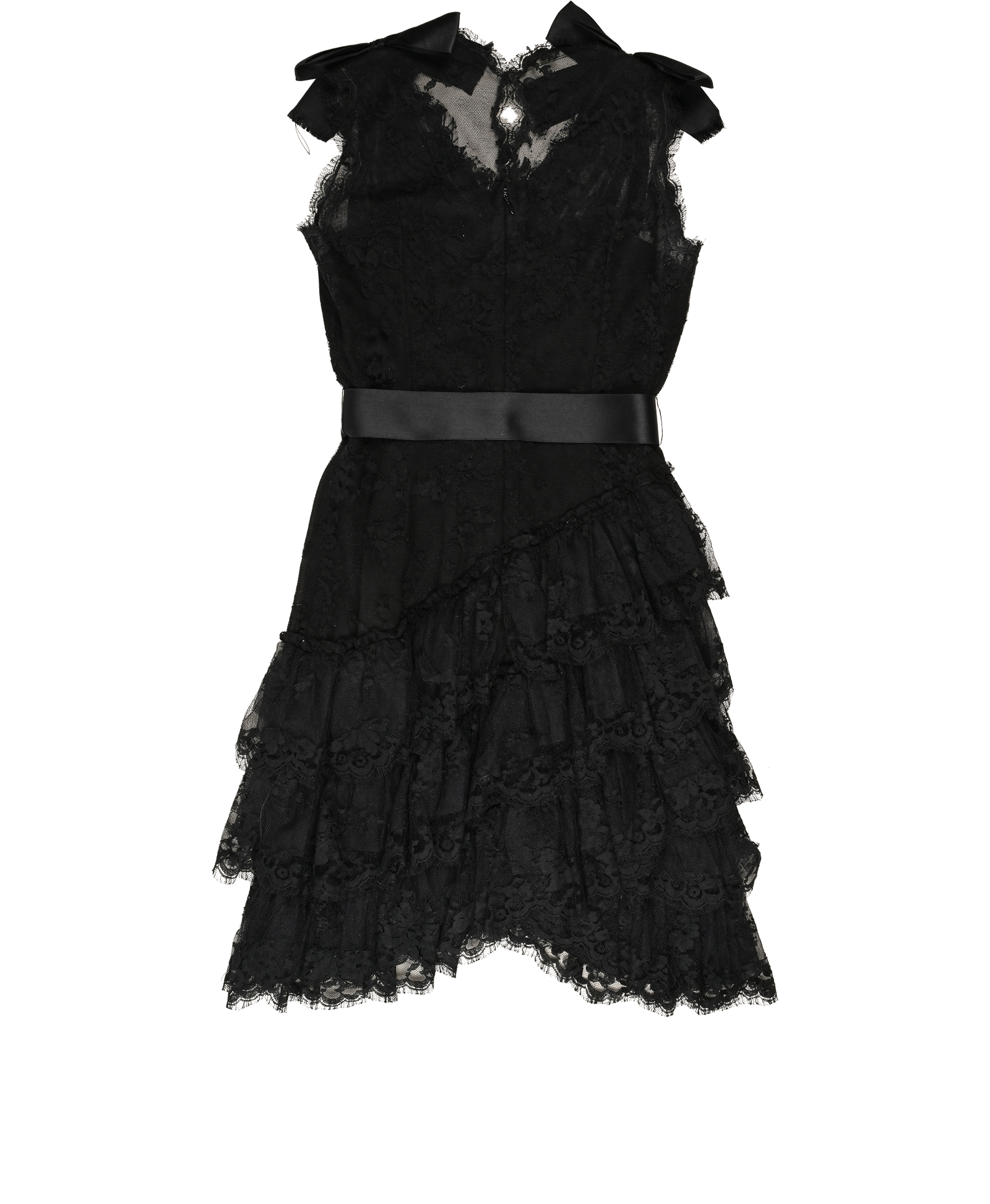 Chanel 06 Bow Mini Dress With Belt, &pound;650, Clothing, Black, Cotton/Nylon (Polymer), Back view