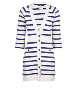 Chanel Long Striped Knit Dress, Cashmere, Light Grey/Blue, UK6, 2*