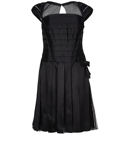 Chanel Layered Ribbon Cap Sleeve Cocktail Dress, front view
