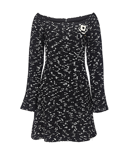 Chanel Tweed Cocktail Dress, &pound;765, Clothing, Black/White, Wool, Front view