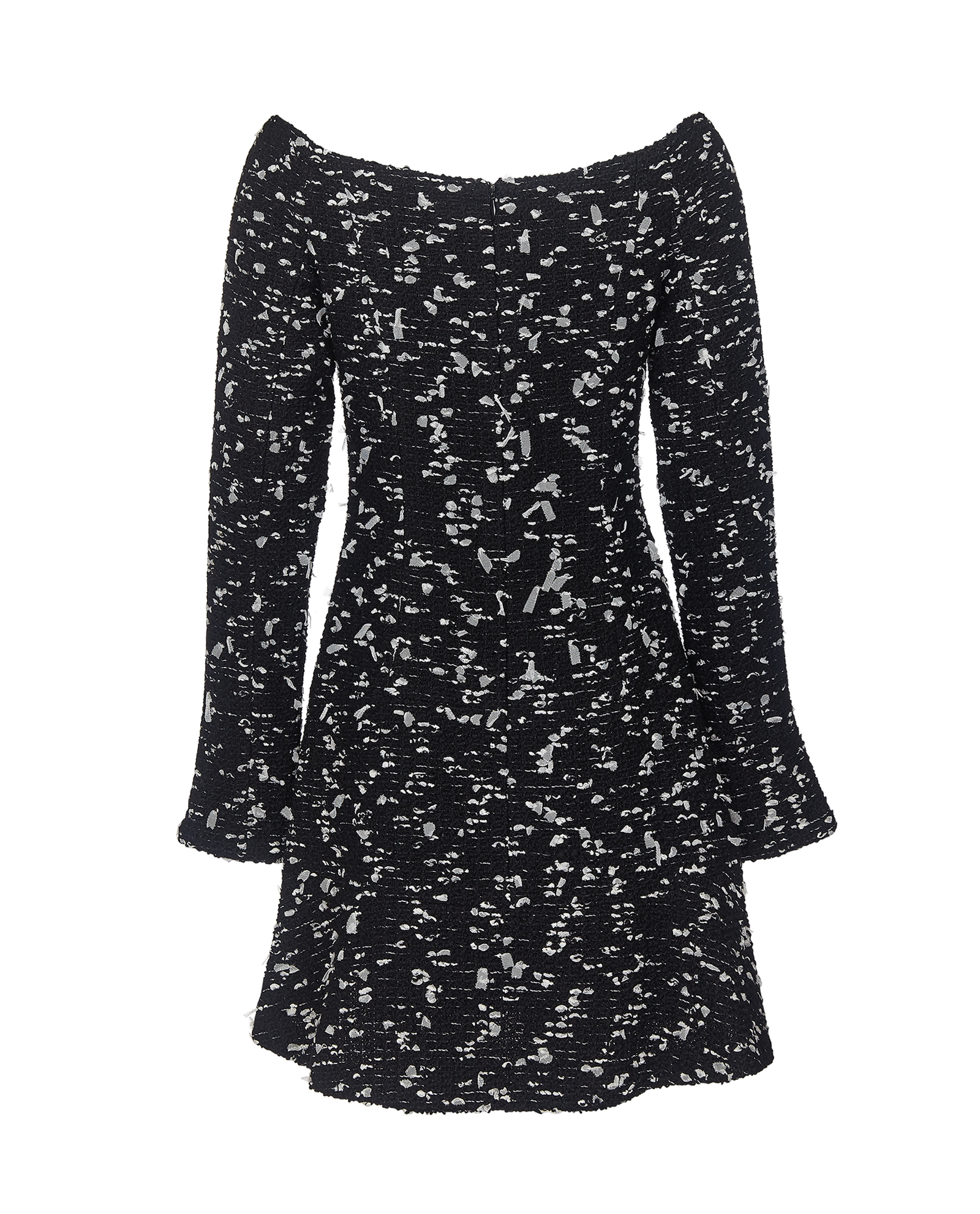 Chanel Tweed Cocktail Dress, &pound;765, Clothing, Black/White, Wool, Back view