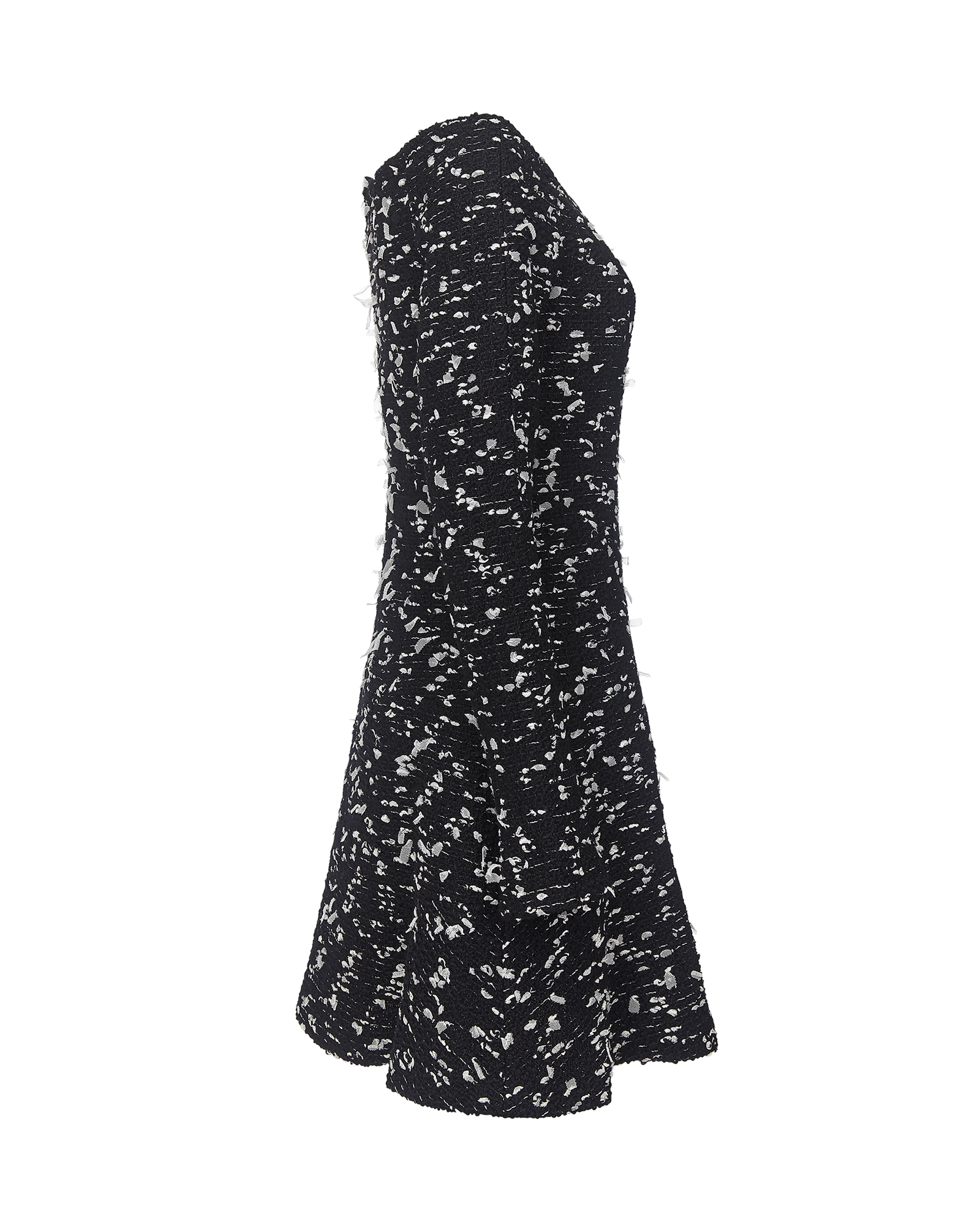 Chanel Tweed Cocktail Dress, &pound;765, Clothing, Black/White, Wool, Side view