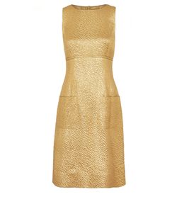 Chanel 1996 Sleeveless Brocade Dress, Nylon, Gold, UK10, 3*