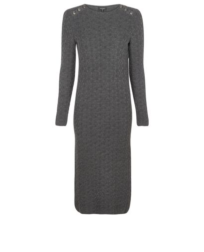 Chanel Long Sleeve Knit Dress, &pound;695, Clothing, Grey, Cashmere, Front view
