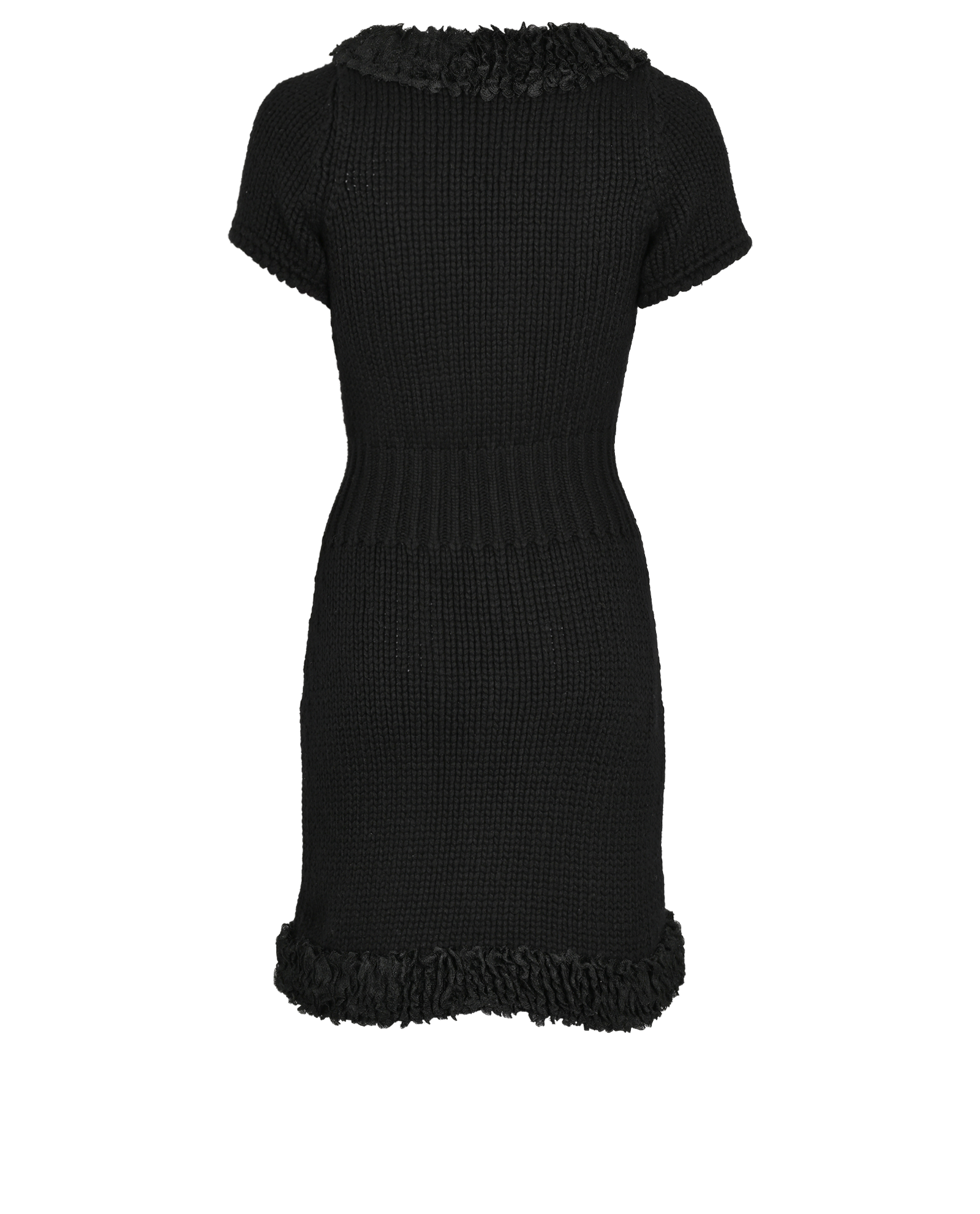 Chanel 08A Ruffles Knit Dress, &pound;450, Clothing, Black, Cashmere/Polyester (Polymer), Back view
