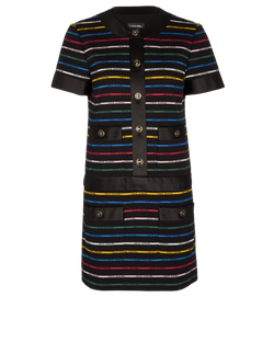 Chanel Coco Striped Dress, Cotton, Black/Multi, UK10, 4*