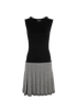 Chanel Pleated Sleeveless Dress, £650, Clothing, Black/White, Cotton/Rayon (Polymer), Front view