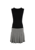 Chanel Pleated Sleeveless Dress, £650, Clothing, Black/White, Cotton/Rayon (Polymer), Back view