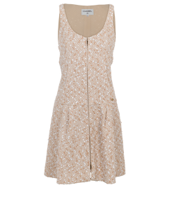 Chanel Sequinned Fantasy Tweed Dress, Polyester, Beige, UK14, 3*