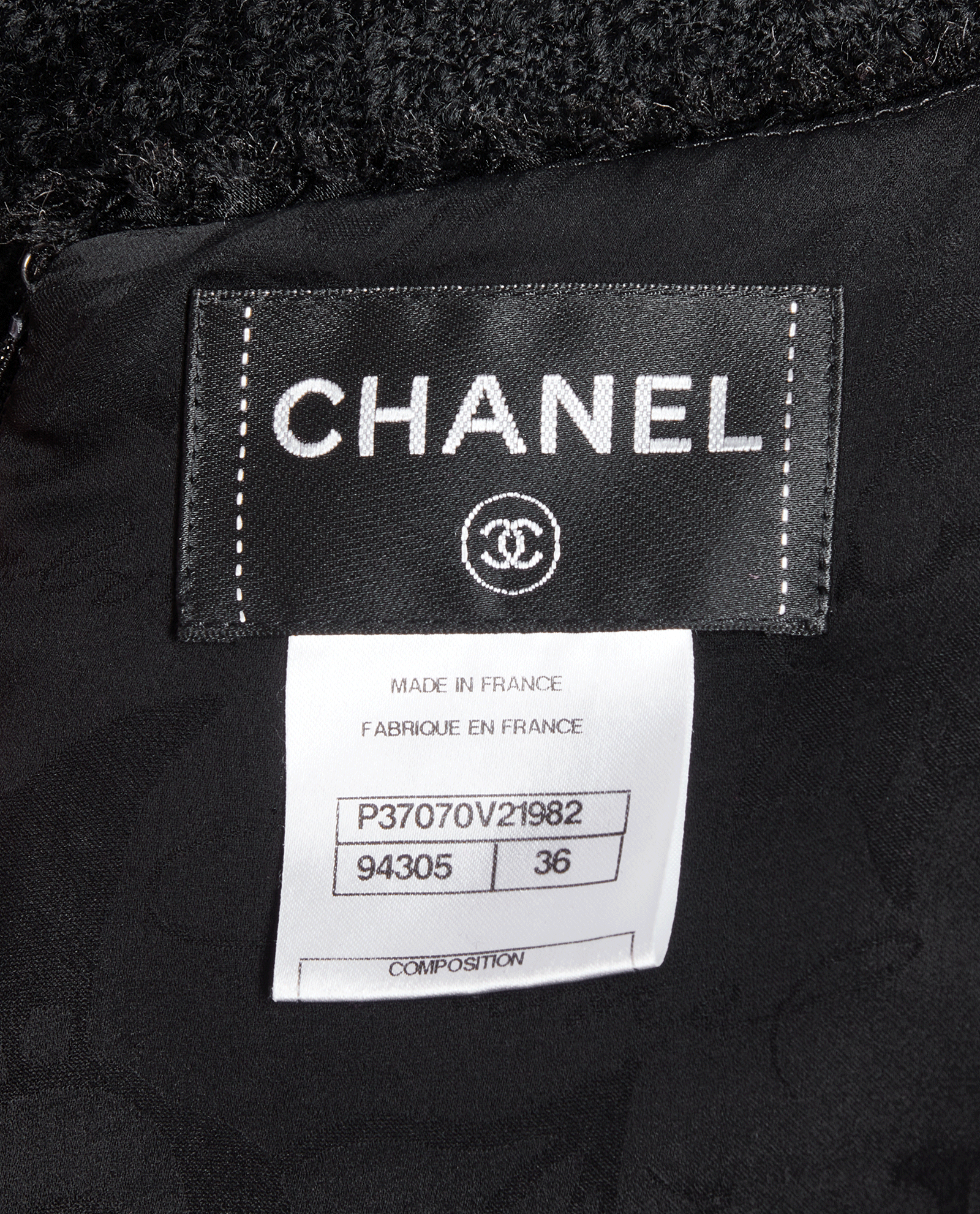 Chanel Tweed Midi Dress, &pound;850, Clothing, Black, Wool, Other view