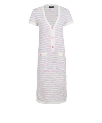 Chanel Striped Short Sleeves Dress, front view