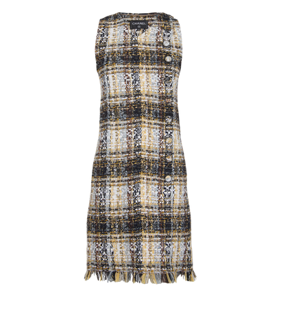 Chanel 19K Sleeveless Button Up Dress, front view