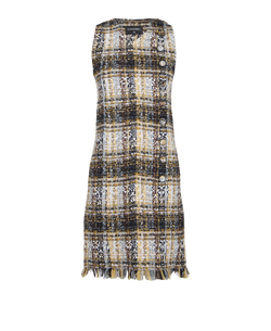 Chanel 19K Sleeveless Button Up Dress, Tweed/Cotton, Multi, UK10, 3*