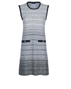 Chanel Gradient Tweed Dress, Cotton, Blue/Grey, UK12, 3*