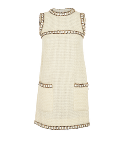 Chanel 16A Paris In Rome Tweed Mini Dress, Wool, Cream, UK6, 3*