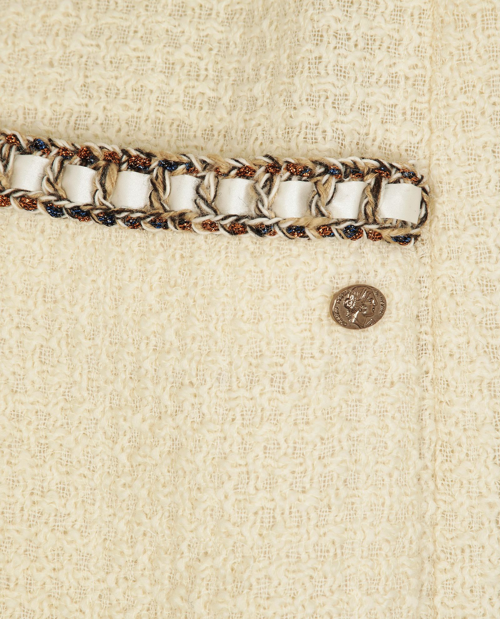 Chanel 16A Paris In Rome Tweed Mini Dress, &pound;750, Clothing, Cream, Wool, Other view