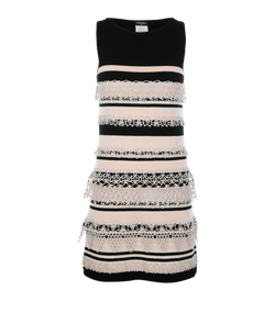 Chanel Striped Sleeveless Dress, Cashmere, Black/Pink, UK8, 3*