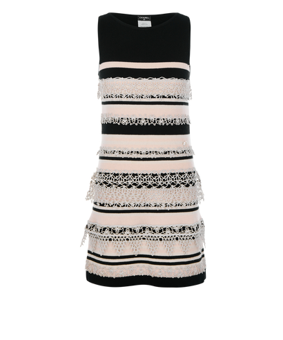 Chanel Crochet & Striped Sleeveless Dress, front view