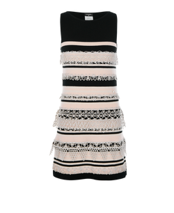 Chanel Crochet & Striped Sleeveless Dress, Cashmere, Pink/Black, UK 8, 3*