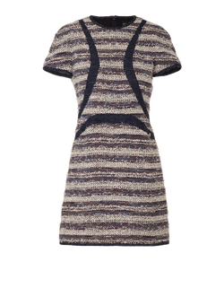 Chanel 13P Denim Tweed Midi Dress, Cotton, White/Blue, UK6, 2*