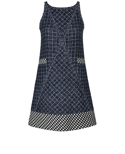 Chanel Sleeveless Tweed Over the Knee Dress, front view