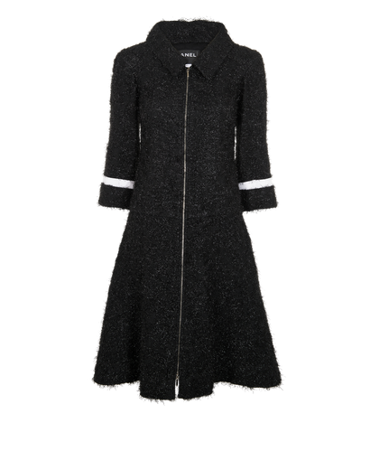 Chanel Zipped Midi Dress, &pound;695, Clothing, Black, Cotton, Front view