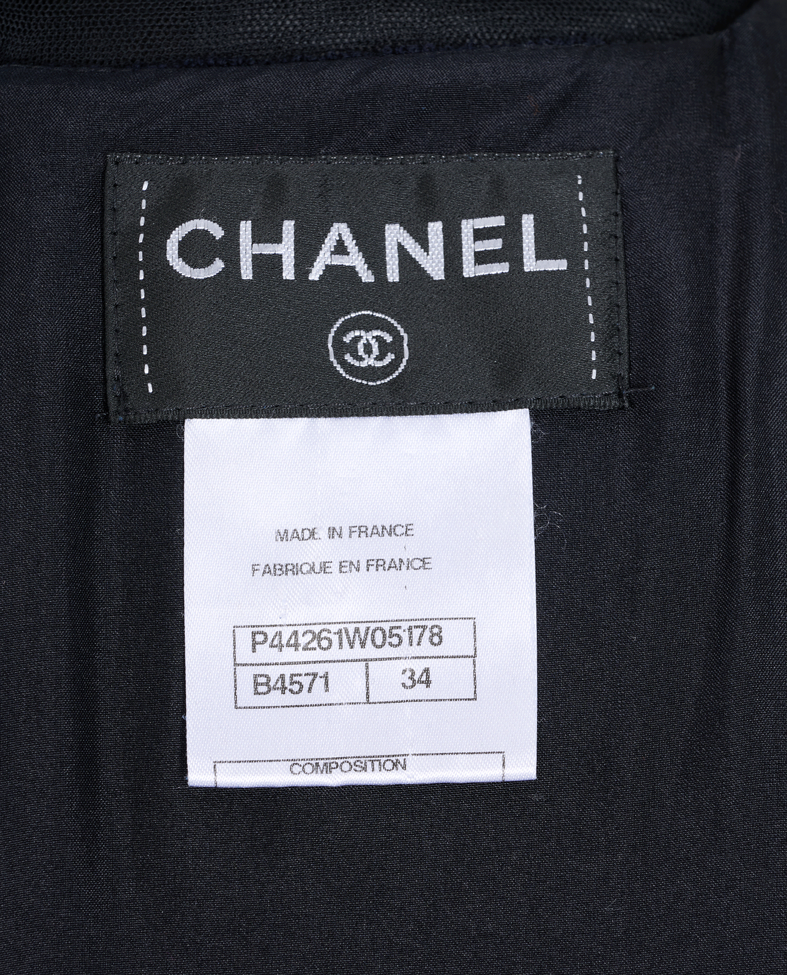Chanel Boucle Dress, &pound;595, Clothing, Navy, Wool, Other view