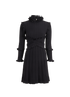 Chanel Frilled Trim Dress, &pound;495, Clothing, Black, Polyester (Polymer)/Wool, Front view