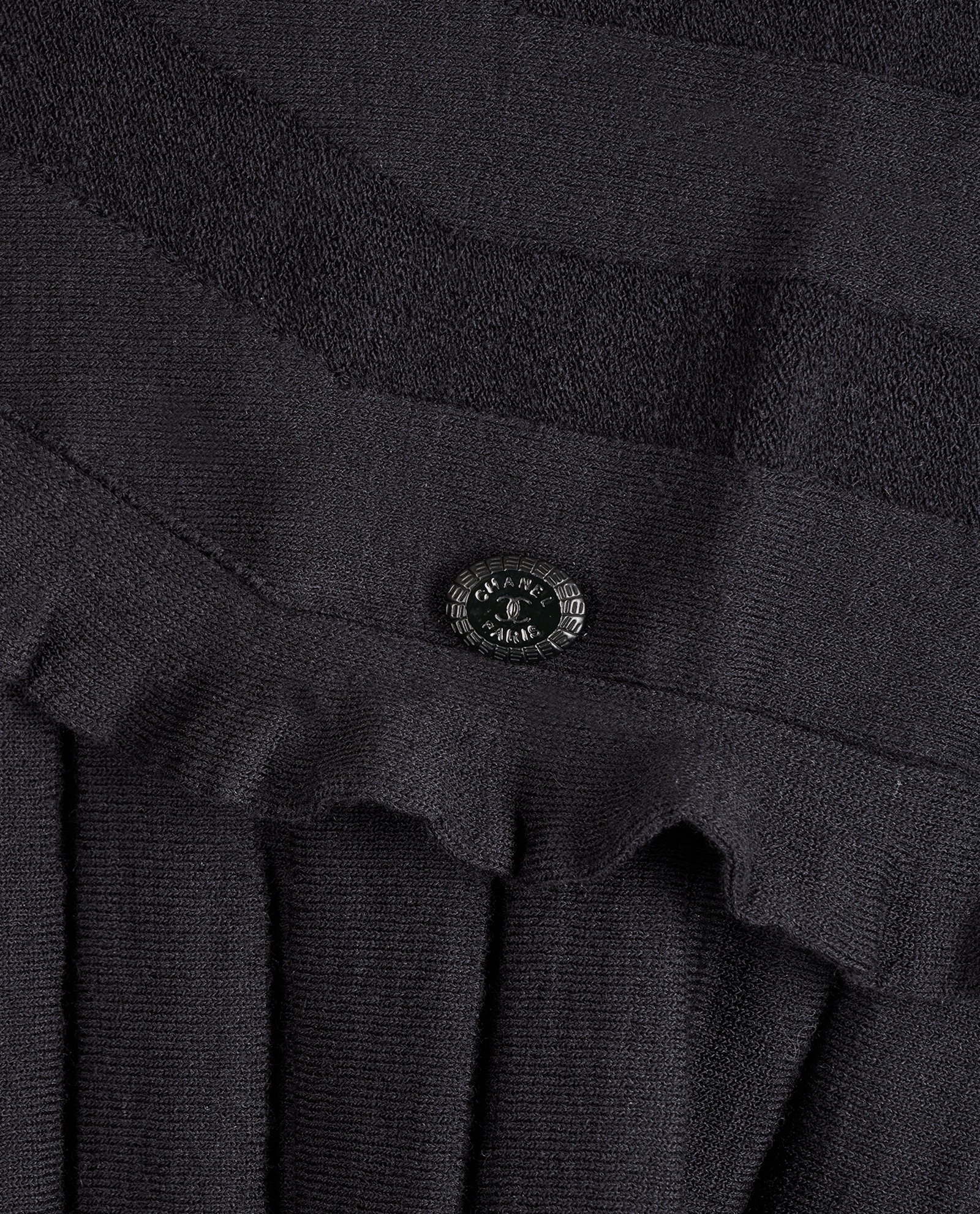 Chanel Frilled Trim Dress, &pound;495, Clothing, Black, Polyester (Polymer)/Wool, Other view