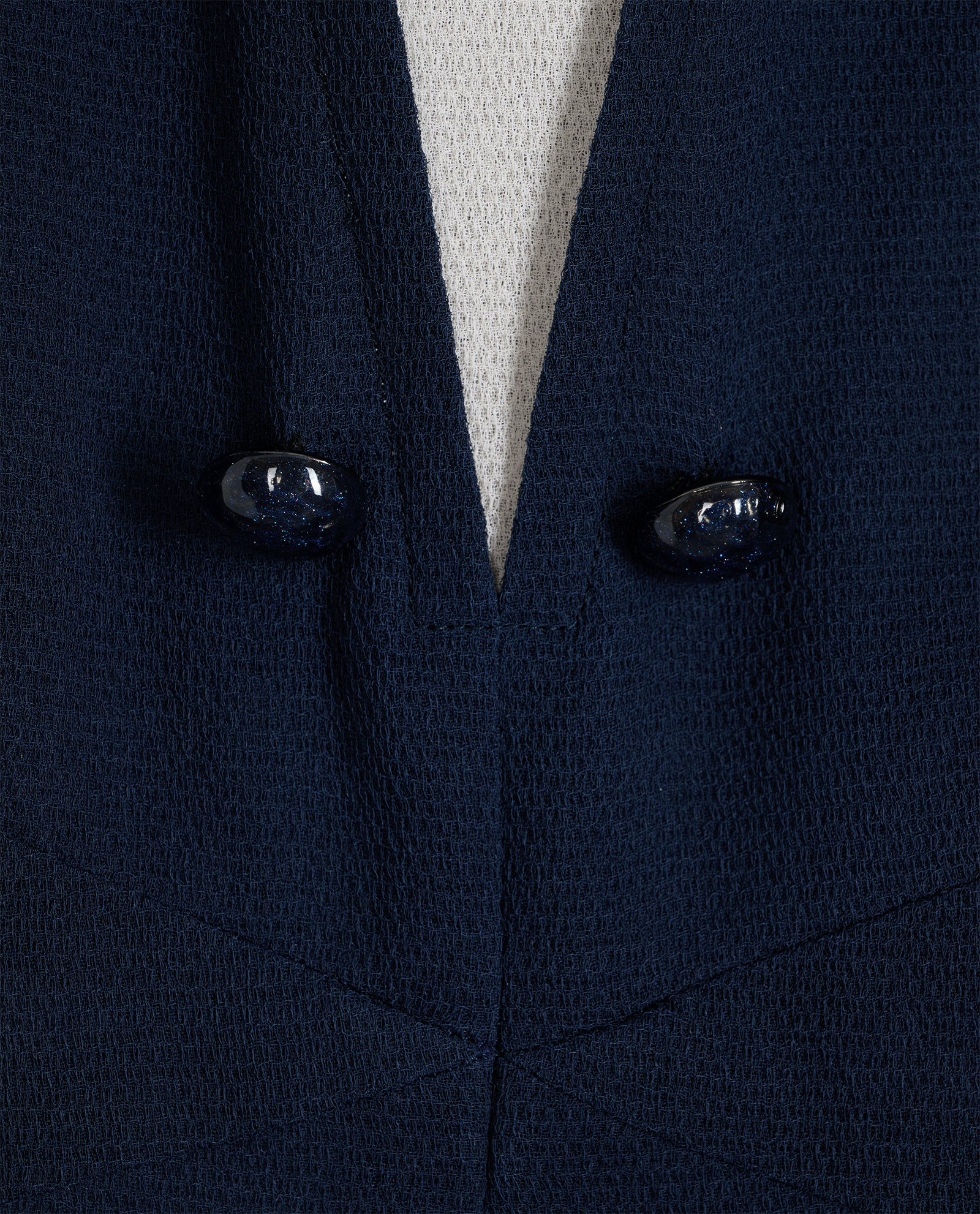 Chanel Button Dress, &pound;450, Clothing, Navy, Silk, Other view