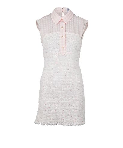 Chanel CC Sequins Tweed Dress, £495, Clothing, Cream/Pink, Cotton/Nylon, Front view