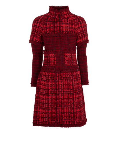 Chanel Tweed Dress, &pound;1,500, Clothing, Red, Cotton, Front view