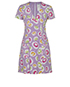 Chanel 1997 Printed Mini Dress, £350, Clothing, Purple, Silk, Front view