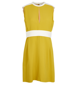 Chloe Sleeveless Dress, Acetate/Viscose, Yellow, UK 10, 2*