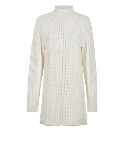 Chloe Cable-Knit Turtleneck Dress - Size M, front view