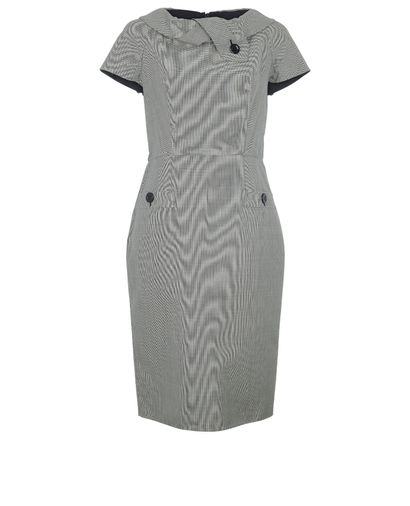 Christian Dior Midi Houndstooth Dress, front view