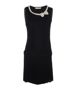 Christian Dior Bow Detail Sleeveless Dress, Viscose/Silk, Black, UK12, 2*