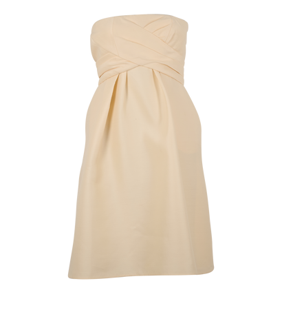 Christian Dior Strapless Dress, &pound;295, Clothing, Beige, Silk, Front view