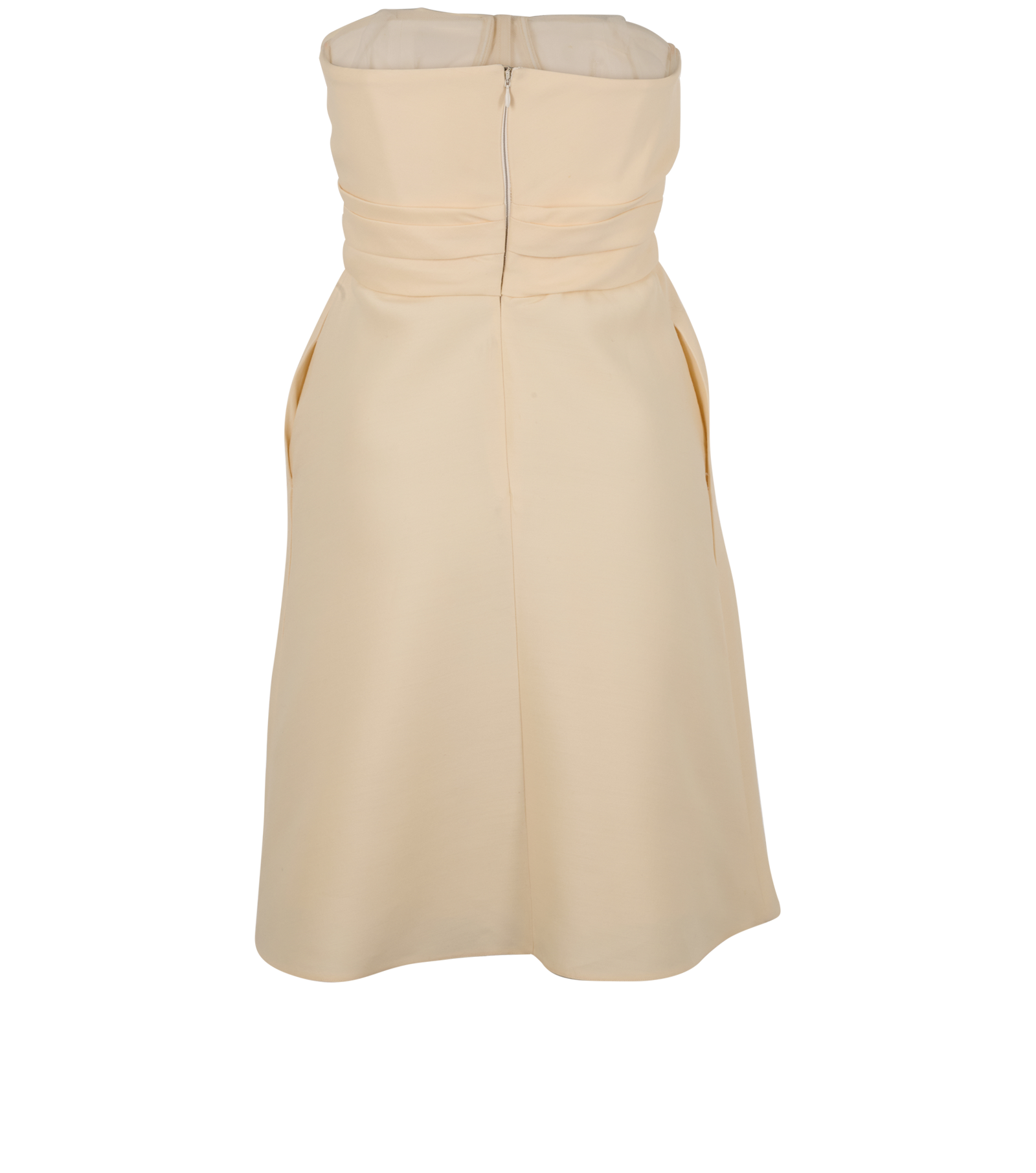 Christian Dior Strapless Dress, &pound;295, Clothing, Beige, Silk, Back view