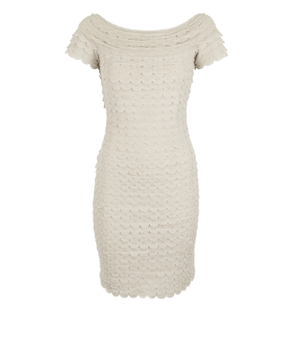 Christian Dior Scallop Effect Dress, &pound;350, Clothing, Grey, Polyester (Polymer), Front view