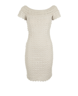 Christian Dior Scallop Effect Dress, Polyester, Grey, UK8, 3*
