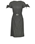 Christian Dior Bow Sleeve Grey Dress, front view