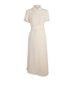 Christian Dior Tie-Waist Short Sleeve Dress, Silk, Cream, UK 12, 3*
