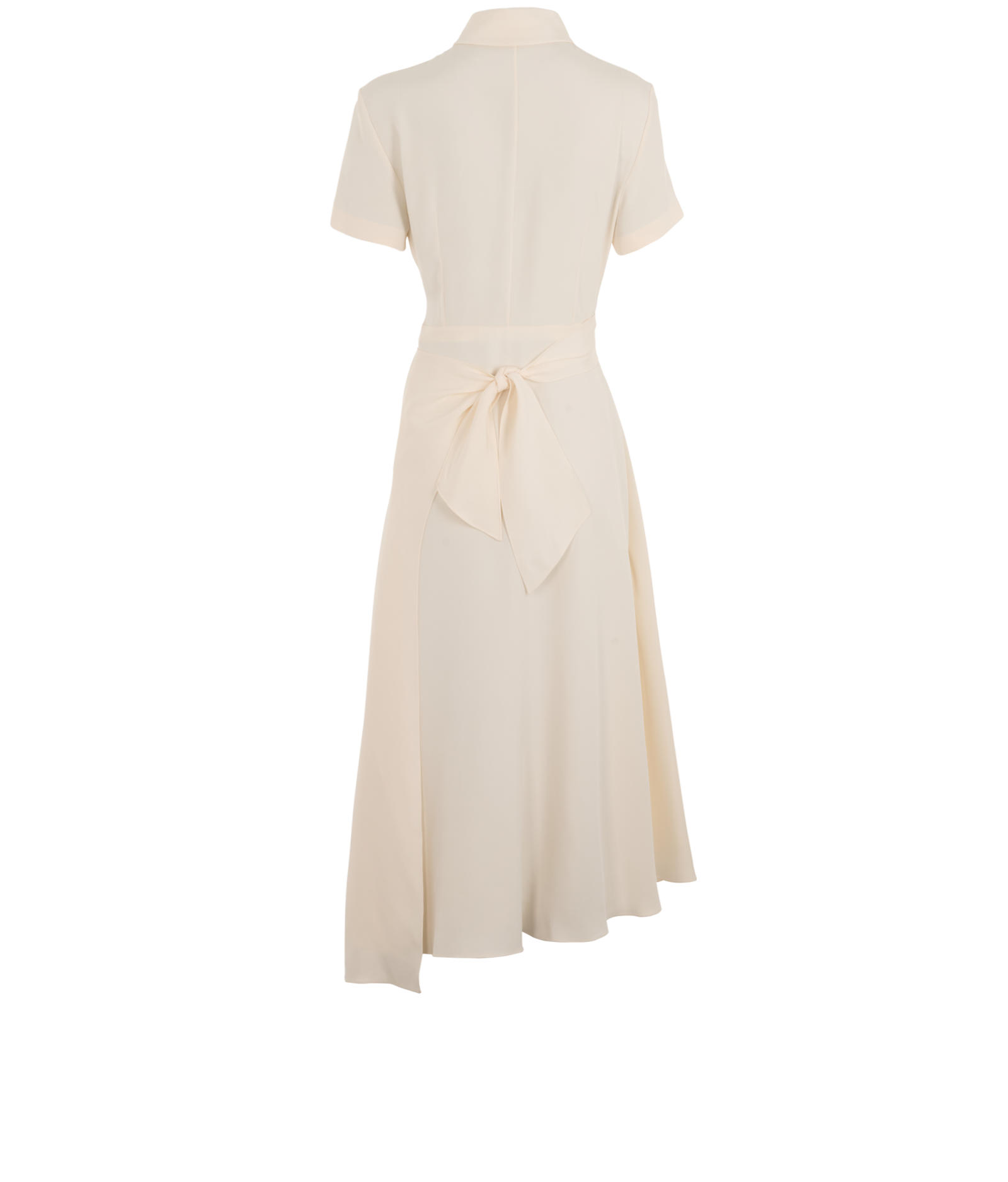 Christian Dior Tie-Waist Short Sleeve Dress, &pound;350, Clothing, Cream, Silk, Back view