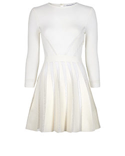 Christian Dior Panelled Fitted Dress, Lace/wool, Cream, 6, 2
