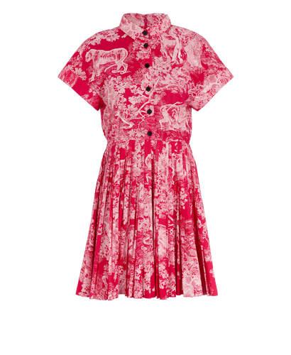 Christian Dior Dioriviera Pleated Short Dress, &pound;595, Clothing, Pink, Cotton, Front view