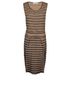 Christian Dior Ruffle Midi Dress, &pound;120, Clothing, Black/Brown, Viscose, Front view