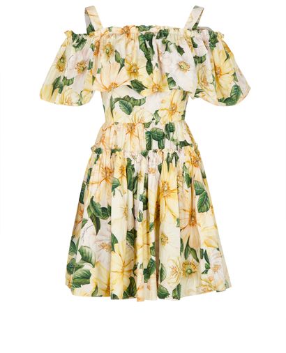 Dolce & Gabbana Off The Shoulder Floral Print Mini Dress, front view