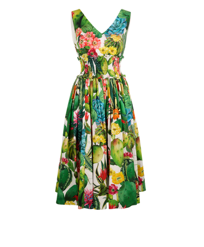 Dolce & Gabbana Floral Dress, &pound;220, Clothing, Green/Yellow, Cotton, Front view