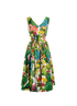 Dolce & Gabbana Floral Dress, &pound;220, Clothing, Green/Yellow, Cotton, Front view